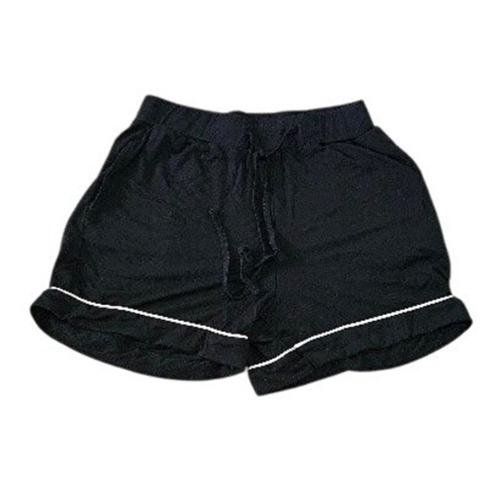 Cozy Earth Premium Bamboo Pajama Shorts Women XS Black White Piping Drawstring